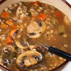 Truffle-Mushroom Barley Soup (GLUTEN)