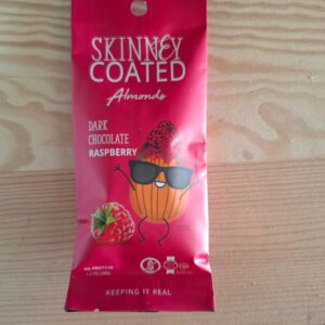 Chocolate raspberry coated almonds