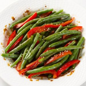 Teriyaki green beans & peppers (sesame)
