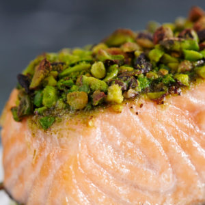 חגים - Pistachio-pesto crusted salmon